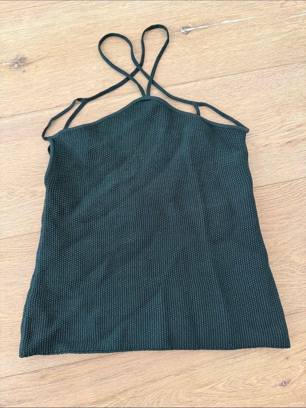 The SEI Women’s Dark Green Knit Strappy Cami Top P